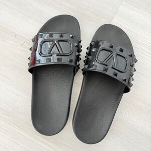 Valentino Studded Black Slides